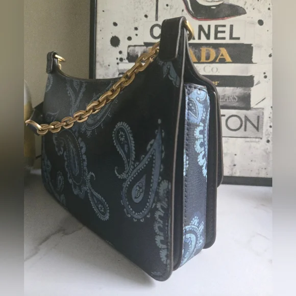 Michael Kors Studio Paisley Natalie Navy Heritage Messenger Bag NWT - Picture 4 of 12